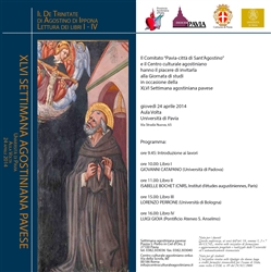 XLVI edizione della Lectio Augustini a Pavia XLVI edizione della Lectio Augustini a Pavia